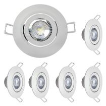 Kit 6 Spot Led Redondo Direcionável 5W 4000K Bivolt