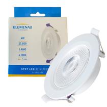 Kit 6 Spot Led Redondo Embutir 6w Branco Neutro 4100k Morno