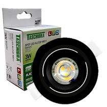Kit 6 Spot Led Redondo Preto Embutir 3w Branco Neutro 4000K