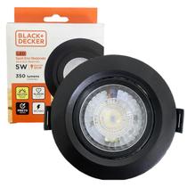 Kit 6 Spot Led Redondo Preto Embutir 5w Branco Neutro 4000K