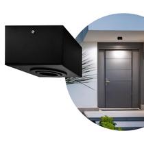 Kit 6 Spot Plafon Sobrepor Box Quadrado Mr16 Direcionável Preto