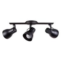 Kit 6 Spot Sobrepor Trilho Direcionável Octa Plus Preto 3 Lâmpadas Pronto para Instalar Bivolt