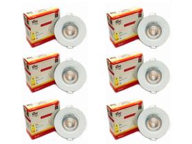 Kit 6 SPOTs Embutir Led Croica Teto 3w 3000k Direcionável KIAN Spot