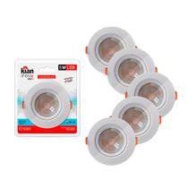 Kit 6 Spots Led De Embutir 05w Led 6000k Redondo Kian