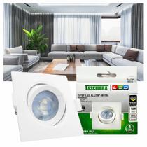 Kit 6 Spots LED Taschibra AllTop Embutir Quadrado MR16 5W 38