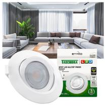 Kit 6 Spots LED Taschibra AllTop Embutir Redondo PAR20 7W 45