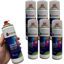 Kit 6 Sprays Brilha Balão Bexiga Latex 300ml Silicones Paulista