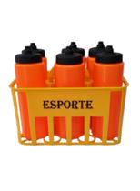 Kit 6 Squeeze Automatica + 1 Cesta Porta Garrafas Esportes