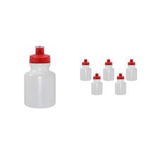 Kit 6 Squeezes 300Ml Tampa Fibra Madeira Vermelho