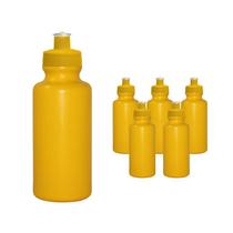 Kit 6 Squeezes 550Ml Amarelo Plástico Premium