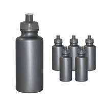 Kit 6 Squeezes 550Ml Prata Plástico Premium