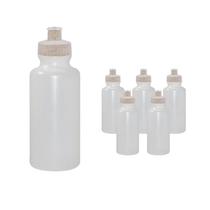 Kit 6 Squeezes 550Ml Tampa Fibra Madeira Palha