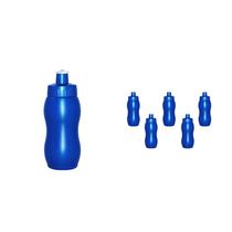 Kit 6 Squeezes Wave 250Ml Azul Plástico Premium