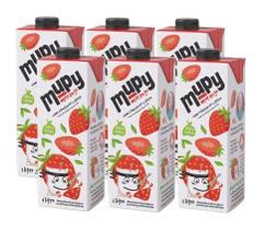 kit 6 Suco De Soja Sabor Morango Mupy 1l