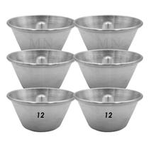 Kit 6 Suiça Mini Forma Com Furo Pudim 12 Cm 8x6 Alumínio