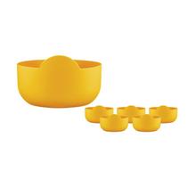 Kit 6 Super Bowl Amarelo 475Ml Plástico Premium