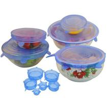 Kit 6 Super Tampas Potes Universal Stresh Silicone Premium