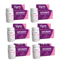 Kit 6 Suplemento Vigora Plus Multivitamínico Mulher 60 Cáps
