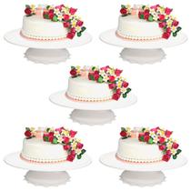 Kit 6 Suporte Bailarina Giratório Rendada Confeitaria Bolo Sobremesa