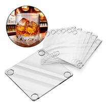 Kit 6 Suporte Bolacha Quadrado Porta Copo Mesa Apoio Bancada Bar Decoração Minimalista