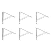 Kit 6 Suporte Cantoneira Mão Francesa 30cm Reforçado Branco Kit 6 Suporte Cantoneira Mão Francesa 30cm Reforçado Branco