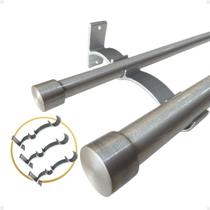 Kit 6 Suporte Duplo Comum Perfil Invertido Varão Cortina 19/28mm Ilhós Argola Instalação