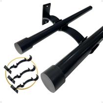 Kit 6 Suporte Duplo Comum Perfil Varão Cortina 19.28mm Ilhós Argola Instalação