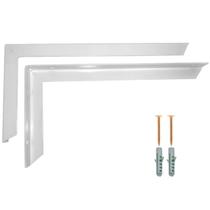 Kit 6 Suporte Mão Francesa Cantoneira Reforçada Grapa Pia Tanque Bancada 50Cm Branca Kit 6 Suporte Mão Francesa Cantoneira Reforçada Grapa Pia Tanque Bancada 50Cm Branca