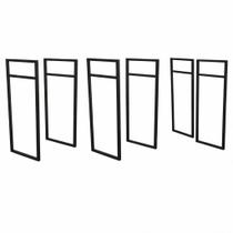 Kit 6 Suporte Prateleira Industrial 36cm Metalon Preto