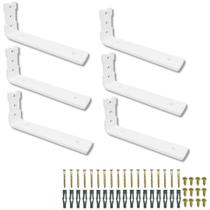 Kit 6 Suportes De Parede Tipo L 15cm Para Prateleira Cantoneira Mão Francesa Aço Robusto Moderno