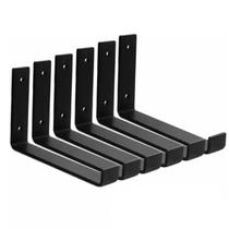 Kit 6 Suportes Mão Francesa Invertida 20cm Ferro 25mm Combo