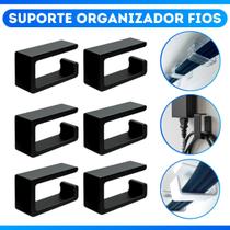 Kit 6 Suportes Organizador De Cabos Ganchos para Esconder Fios embaixo de Mesa