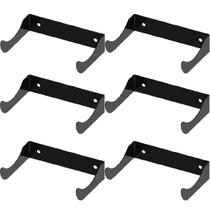 Kit 6 Suportes Para Garrafa de Vinho em Aço Adega de Parede Preto Adega Suspensa Horizontal para Bar Kit 6 Suportes Para Garrafa de Vinho em Aço Adega de Parede Preto Adega Suspensa Horizontal para Bar