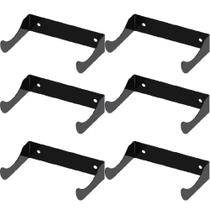 Kit 6 Suportes Para Garrafa de Vinho em Aço Adega de Parede Preto Adega Suspensa Horizontal para Bar Kit 6 Suportes Para Garrafa de Vinho em Aço Adega de Parede Preto Adega Suspensa Horizontal para Bar