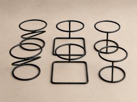 Kit 6 suportes para kokedama em metal preto