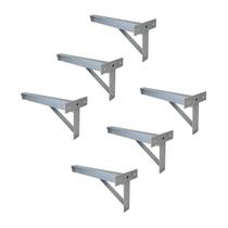 Kit 6 Suportes Tubulares 3 Furos de Parafusar 40 cm Branco - NV401P