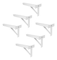 Kit 6 Suportes Tubulares 3 Furos de Parafusar Pia 50 cm - NV400P