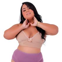 Kit 6 Sutia Top Plus Size Sem Aro Microfibra Confort Liso Básico - Empório da Roupa