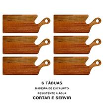 Kit 6 Tábuas Cortar E Servir 35 Cm Madeira Premium