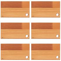 Kit 6 Tábuas de Madeira Eucalipto 27x15cm Petisqueira Bandeja Para Servir Zanline