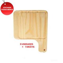 KIT 6 Tábuas de Madeira Natural Lisa para Hamburguer, GRATIS 1 UNIDADE, Cozinha, Grelhados, Carnes, Queijos, Frios
