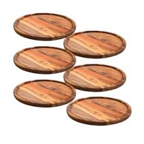Kit 6 Tábuas Suportes De Madeira 35Cm Para Cortar E Servir Pizzas