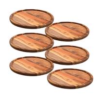 Kit 6 Tábuas Suportes De Madeira 45Cm Para Cortar E Servir Pizzas
