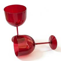 Kit 6 Taça de Gim acrilico Vermelha transparente 580ml festa