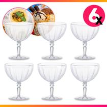 Kit 6 Taça de Sobremesa Acrílico Transparente 390ml Tijela Doces Sorvetes Pote Linha Liv - Paramount