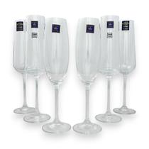 Kit 6 Taça Flute Champanhe Espumante Cristal Coleção Bohemia Kit 6 Taça Flute Champanhe Espumante Cristal Coleção Bohemia