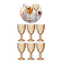 Kit 6 Taça Luxo Metalizada 330ML Diamond Ambar Vinho / Suco Kit 6 Taça Luxo Metalizada 330ML Diamond Ambar Vinho / Suco