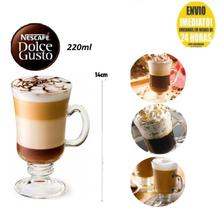 KIT 6 Taça Vidro Xícara Dolce Gusto Café Capuccino 230ML