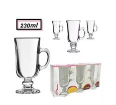 KIT 6 Taça Vidro Xícara Dolce Gusto Café Capuccino 230ML