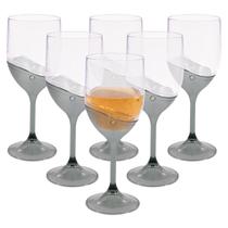 Kit 6 Taças 400ml Para Vinho Champanhe Acrílico Translúcido Jogo Taças Bebidas Sucos Champagne Espumante Para Festas Balada Eventos